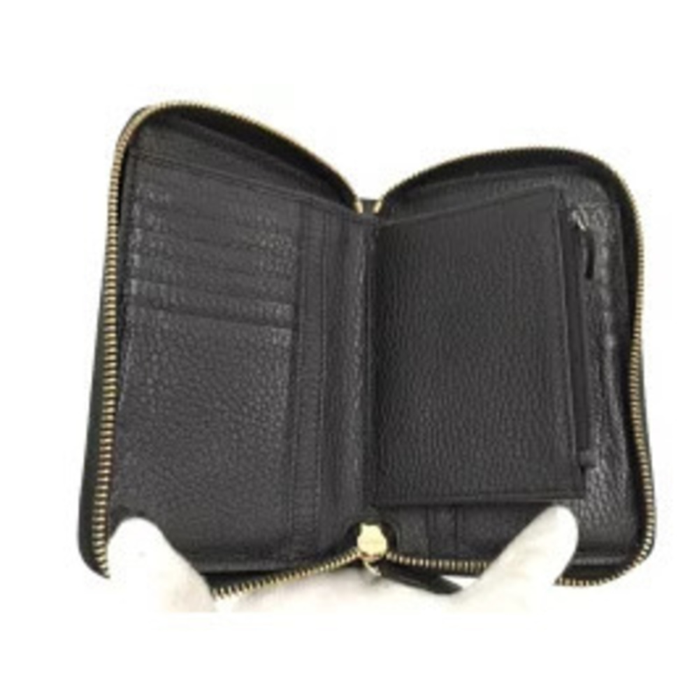 GUCCI Interlocking GG Round Zipper Long Wallet Leather Black - Picture 2 of 8